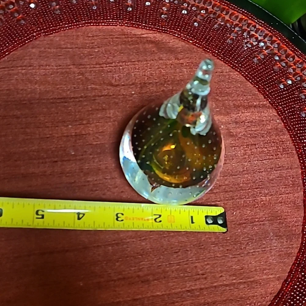 M.P. Crystal Pear Shape Paperweight - Picture 6 of 7
